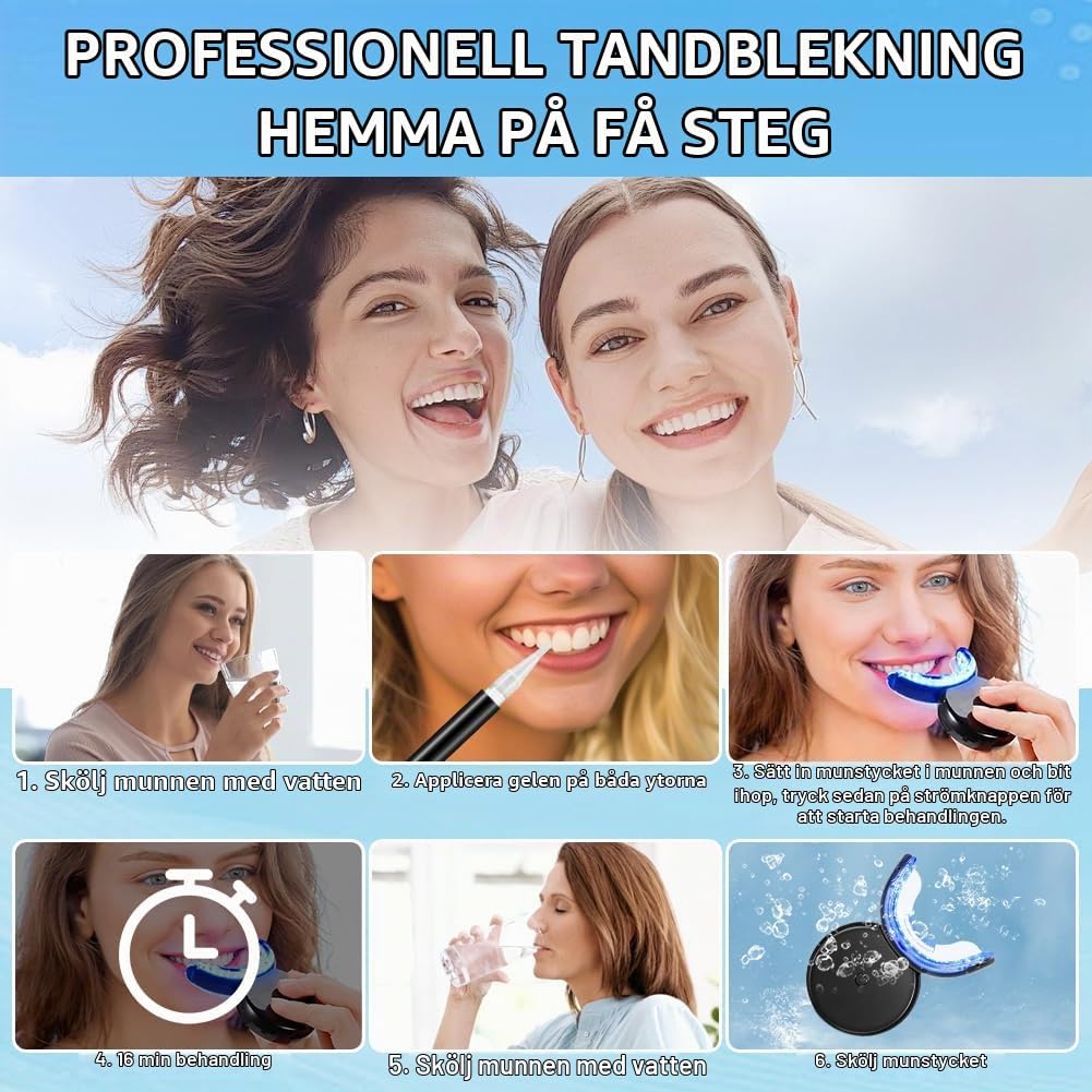 Detalle 1 de VOHESEA MYY-007 tandblekningskit med 32 LED-lampor och 16-minuterstimer