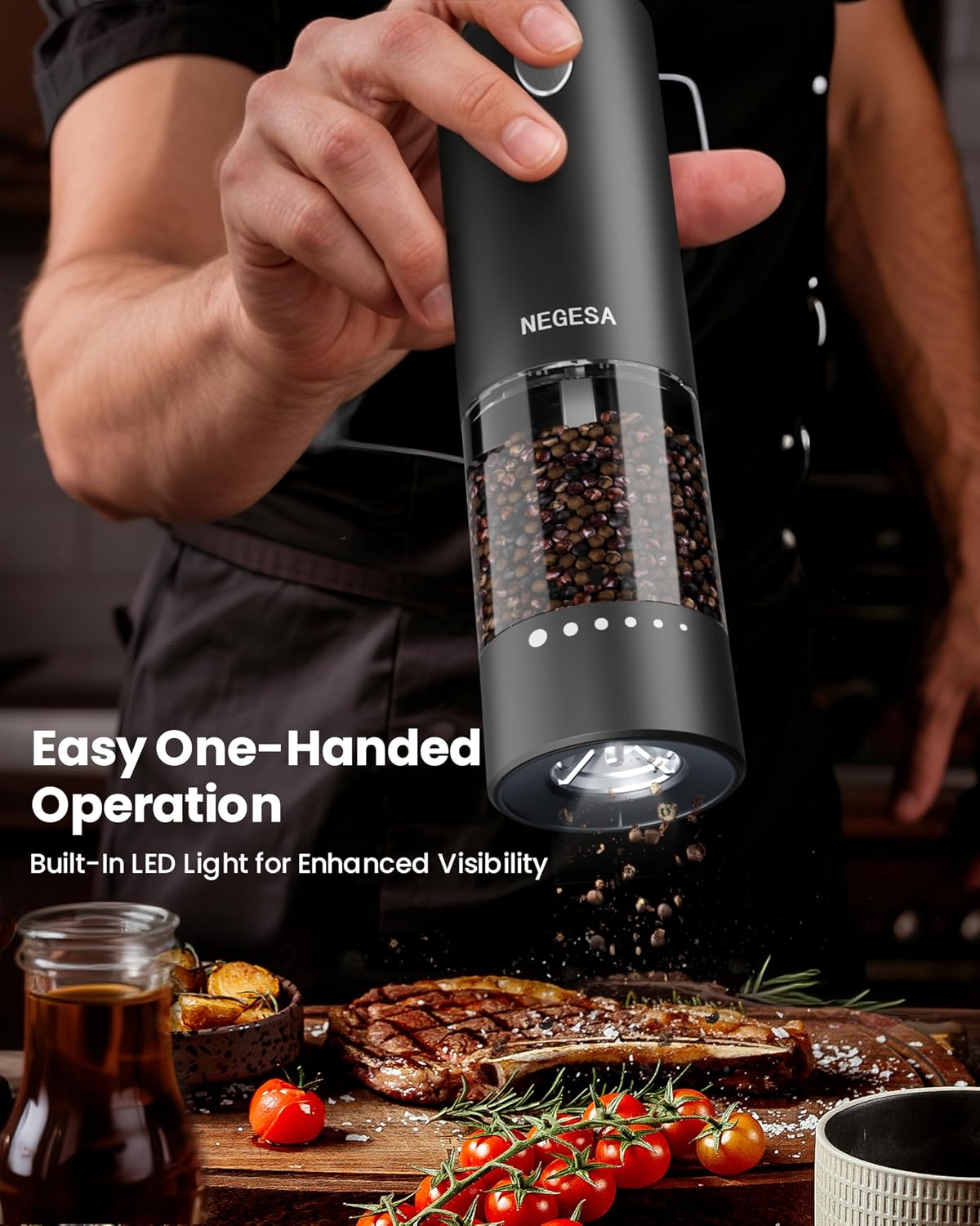 Detalle 2 de Electric Salt and Pepper Grinder 70 ml 🧂