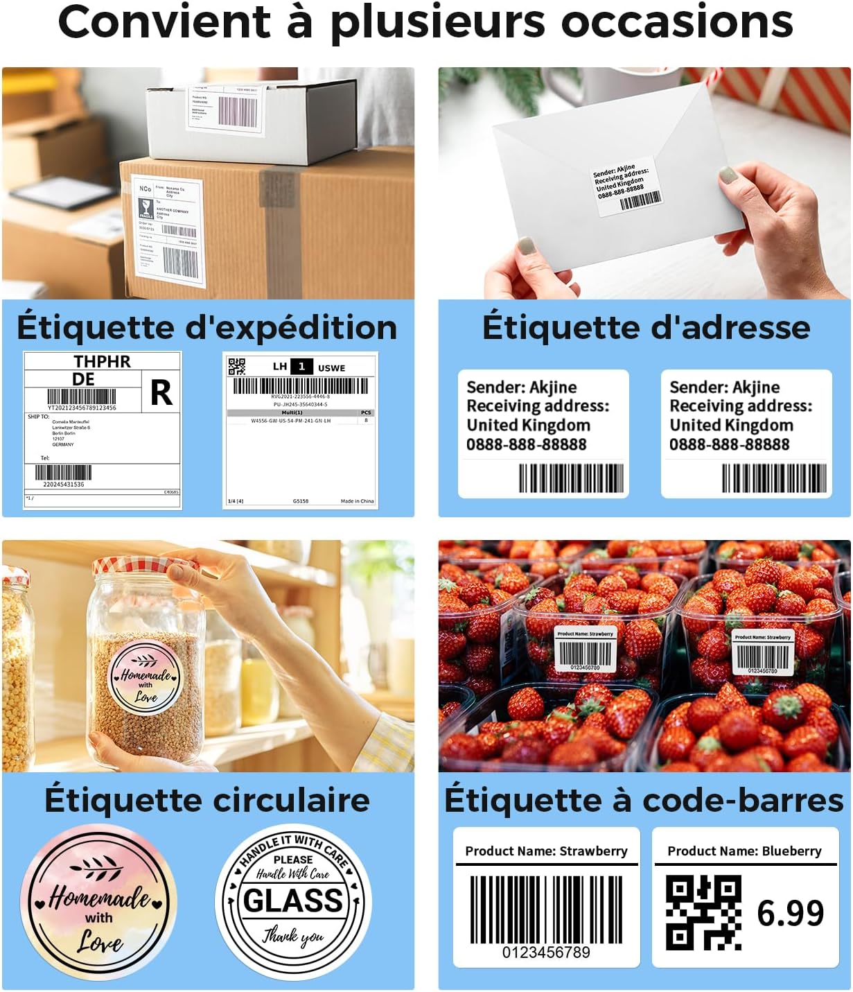 Thumbnail 5 de Phomemo PM241-BT Bluetooth-labelprinter voor thermische verzend- en barcodelabels