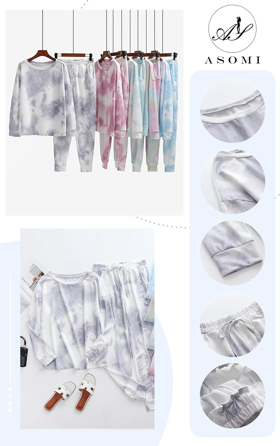 Thumbnail 4 de ASOMI Pyjama Damen Tie Dye Set
