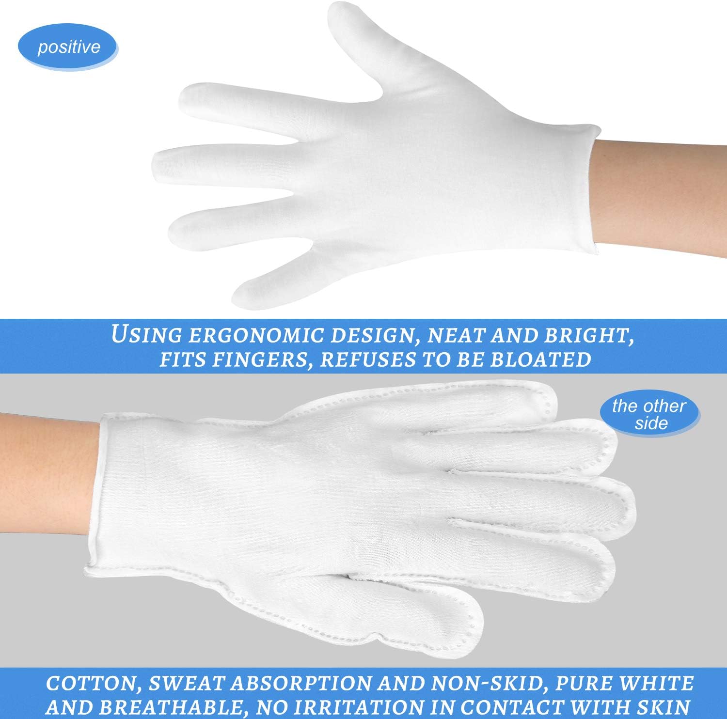 Thumbnail 5 de 30 Pcs White Cotton Gloves for Dry Hands ⚙