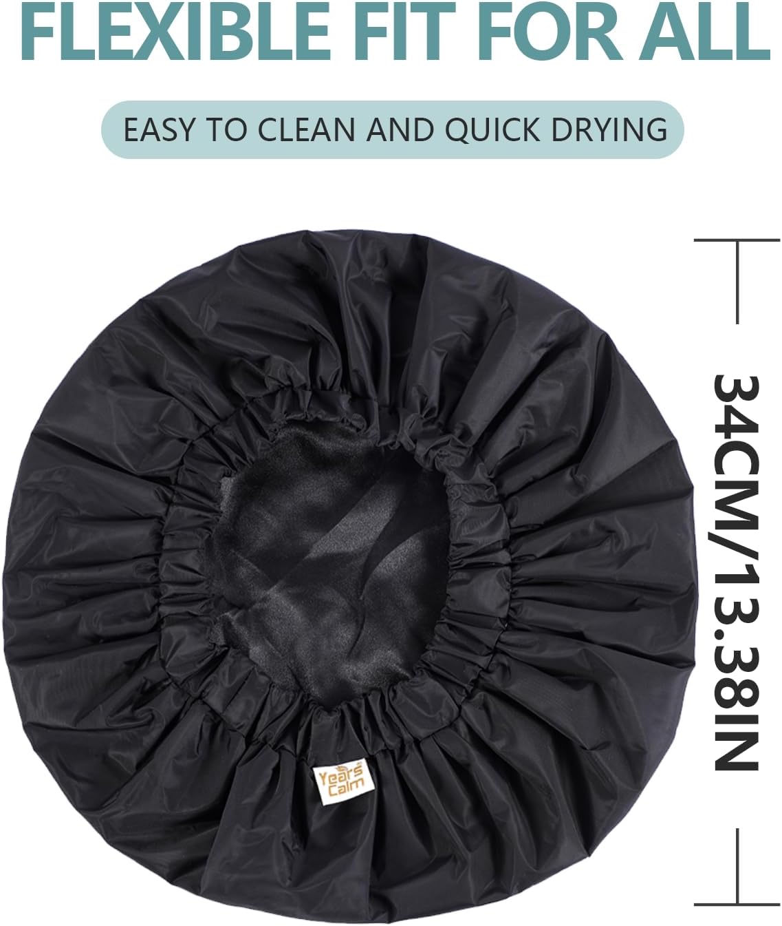 Thumbnail 1 de Years calm YC-JYM Reusable Waterproof Shower Cap, Double-Layer Satin Lining
