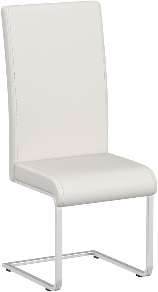 Thumbnail 3 de Yaheetech set da 2 sedie per sala da pranzo imbottite, seduta 10 cm e schienale alto in similpelle bianco