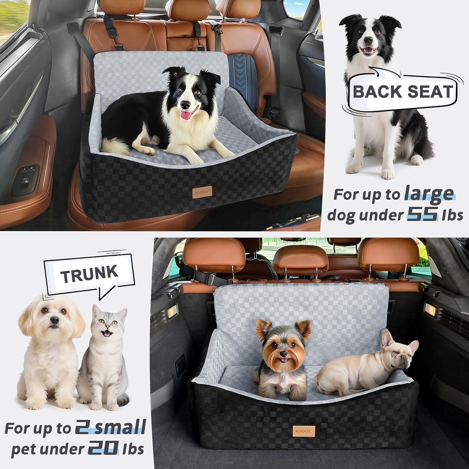 Detalle 2 de Large dog car seat memory foam booster