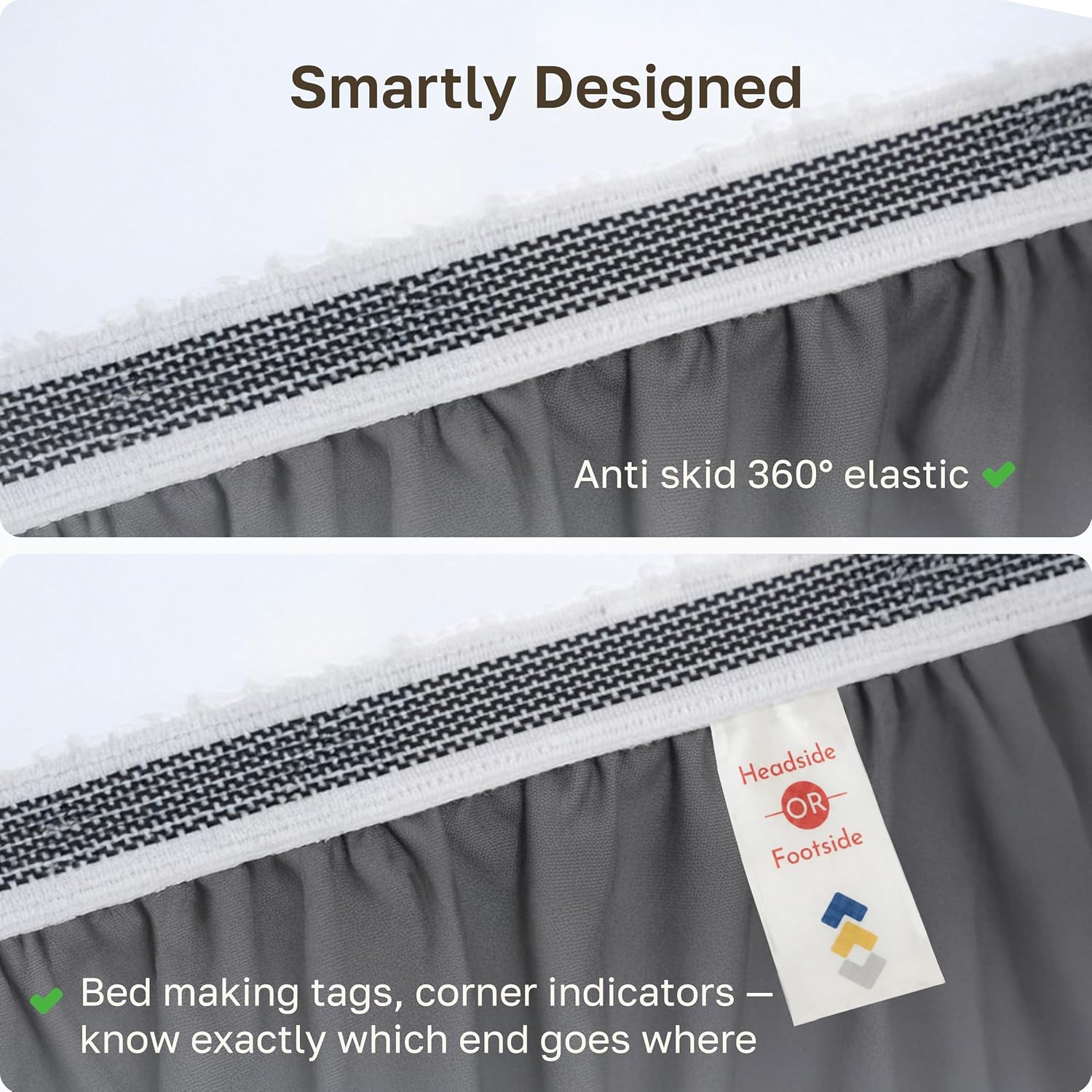 Detalle de California Design Den 840307166982 Organic Cotton Queen Fitted Sheet, Grey Percale