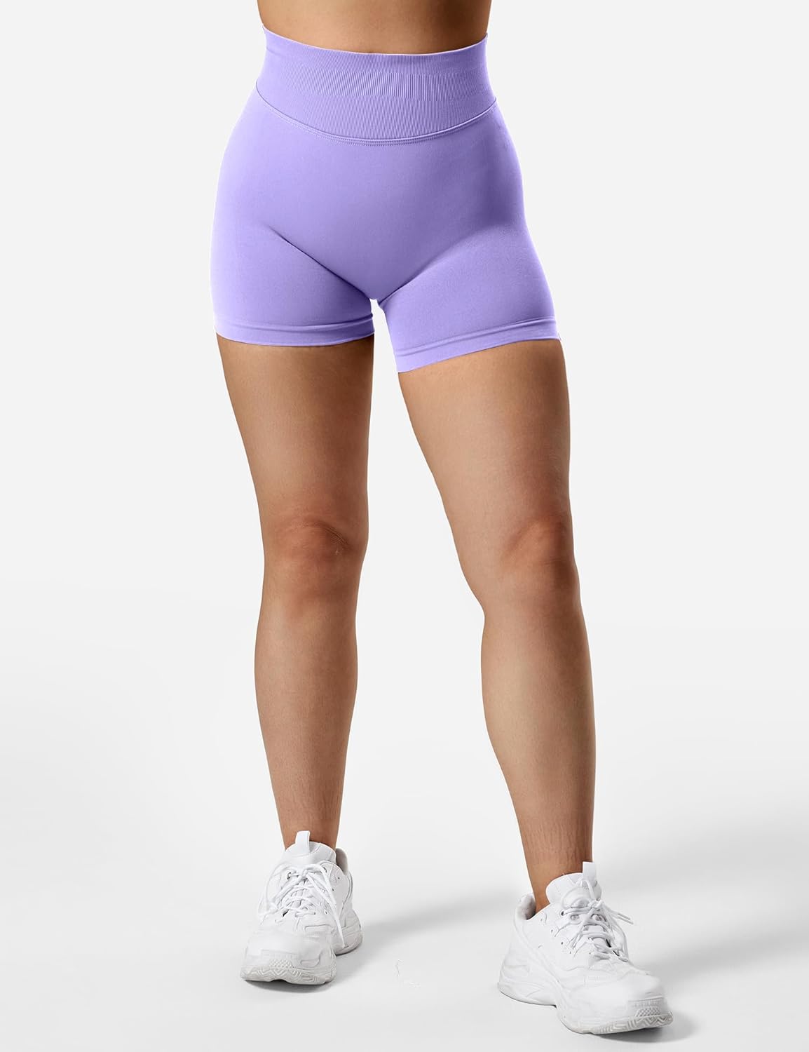 Detalle 2 de YEOREO SoftHue Damen Sport Shorts mit Invisible Scrunch (4,5") – nahtlose kurze Leggings für Training & Alltag