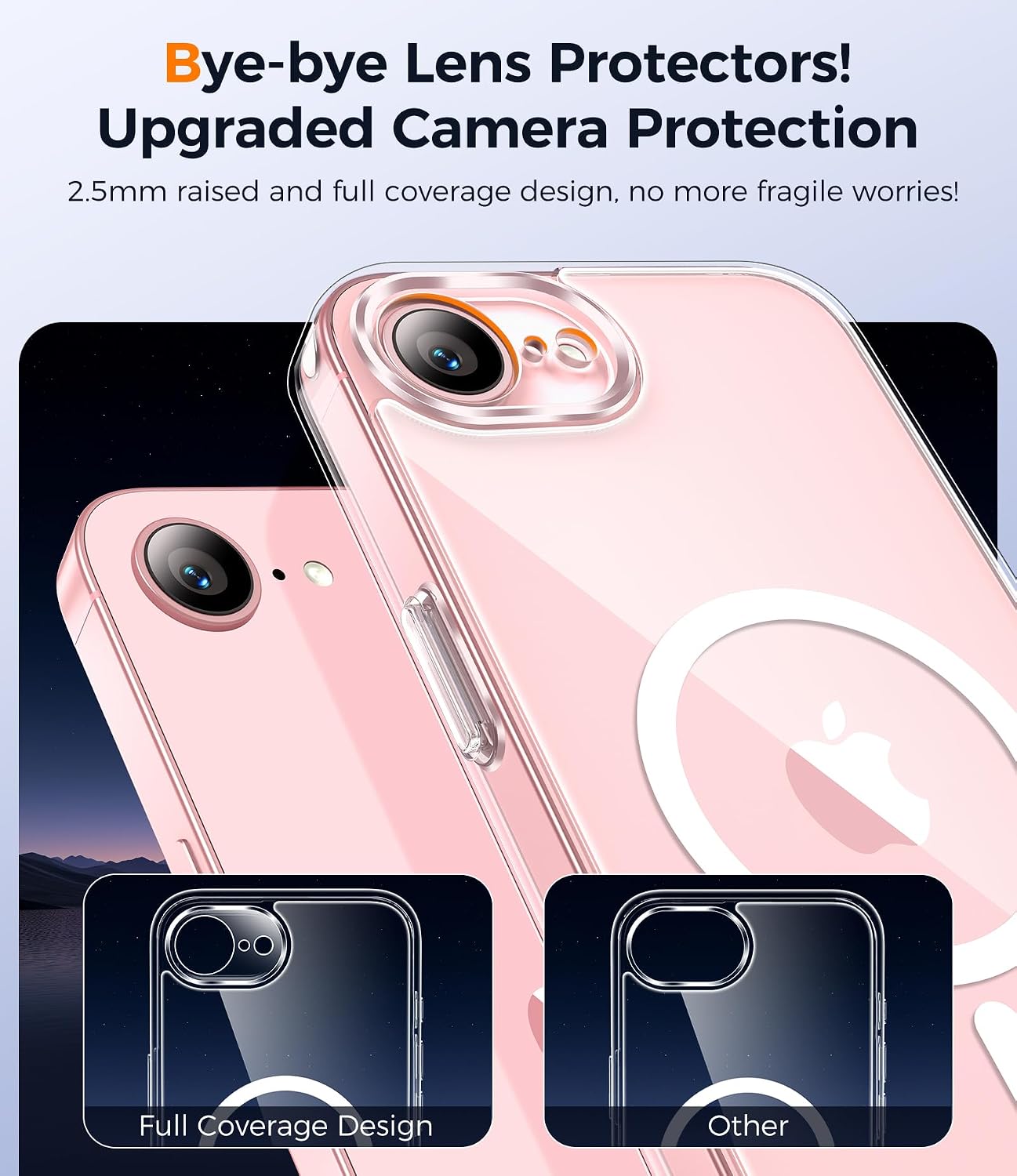 Thumbnail 4 de Qasyfanc Magnetic Clear Case for iPhone 17e/16e with Tempered Glass Screen Protectors