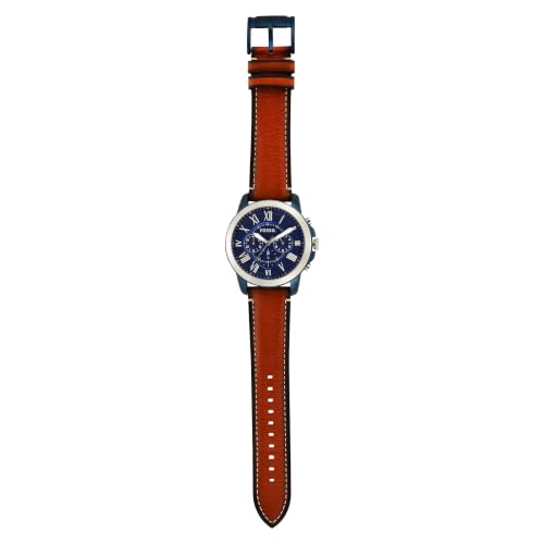 Detalle de Fossil Grant FS5151: Blue Dial Quartz Chronograph with Brown Leather Strap