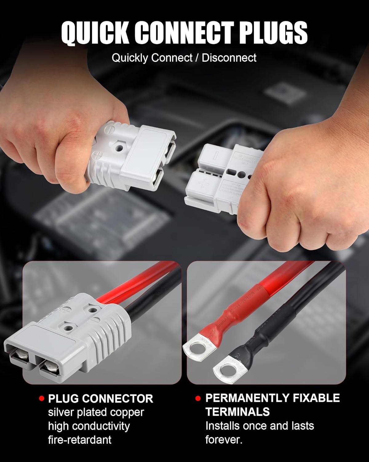 Detalle de NOONE Heavy Duty Jumper Cables 25 ft