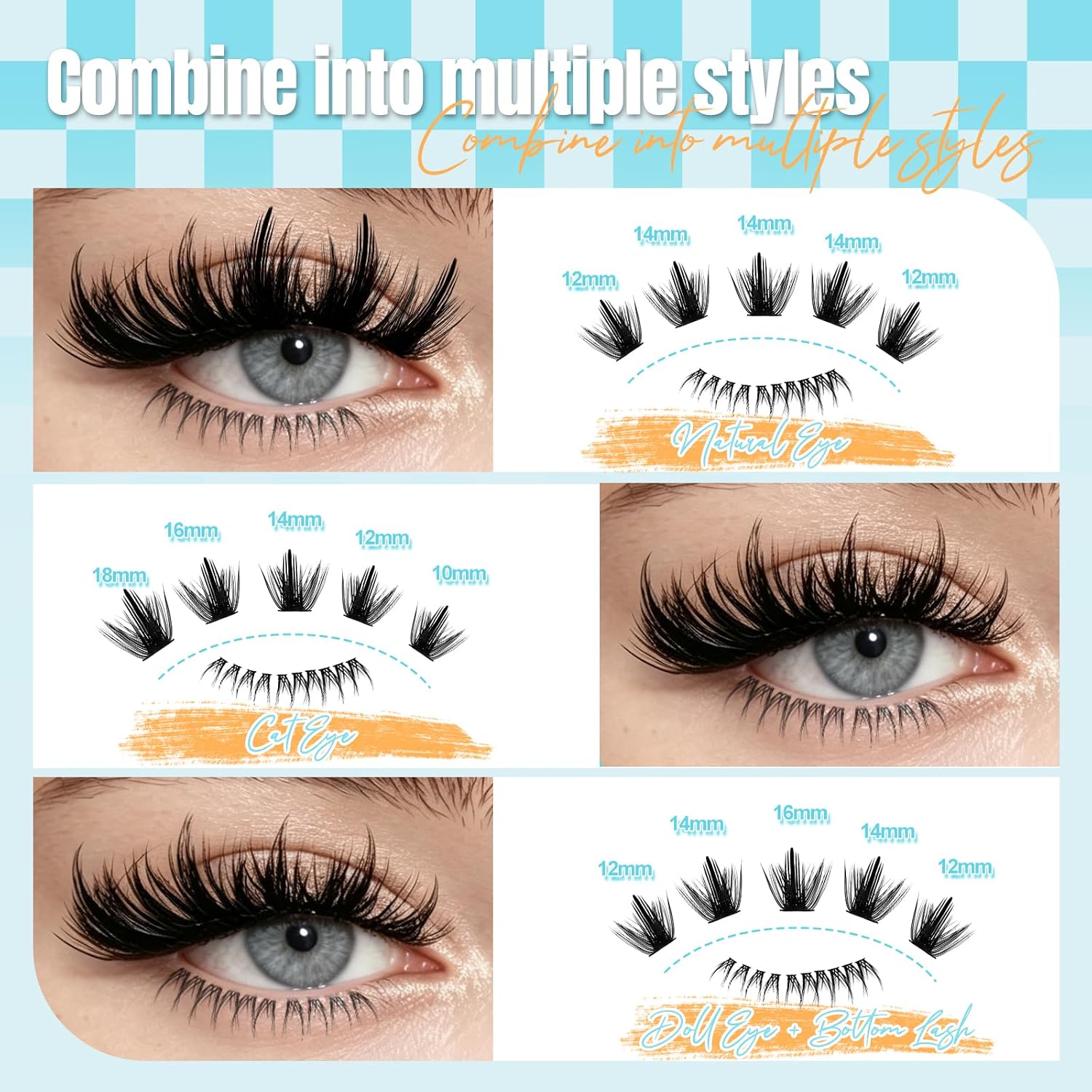 Thumbnail 6 de GEMERRY Ciglia Finte Ciuffetti wimperclusters D Curl, 10–18 mm