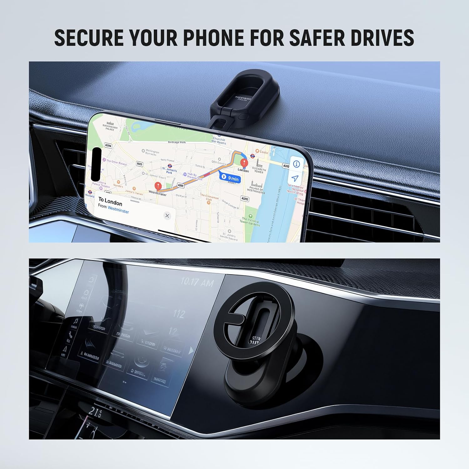 Detalle 2 de NEEWER PA118 Support magnétique MagSafe voiture