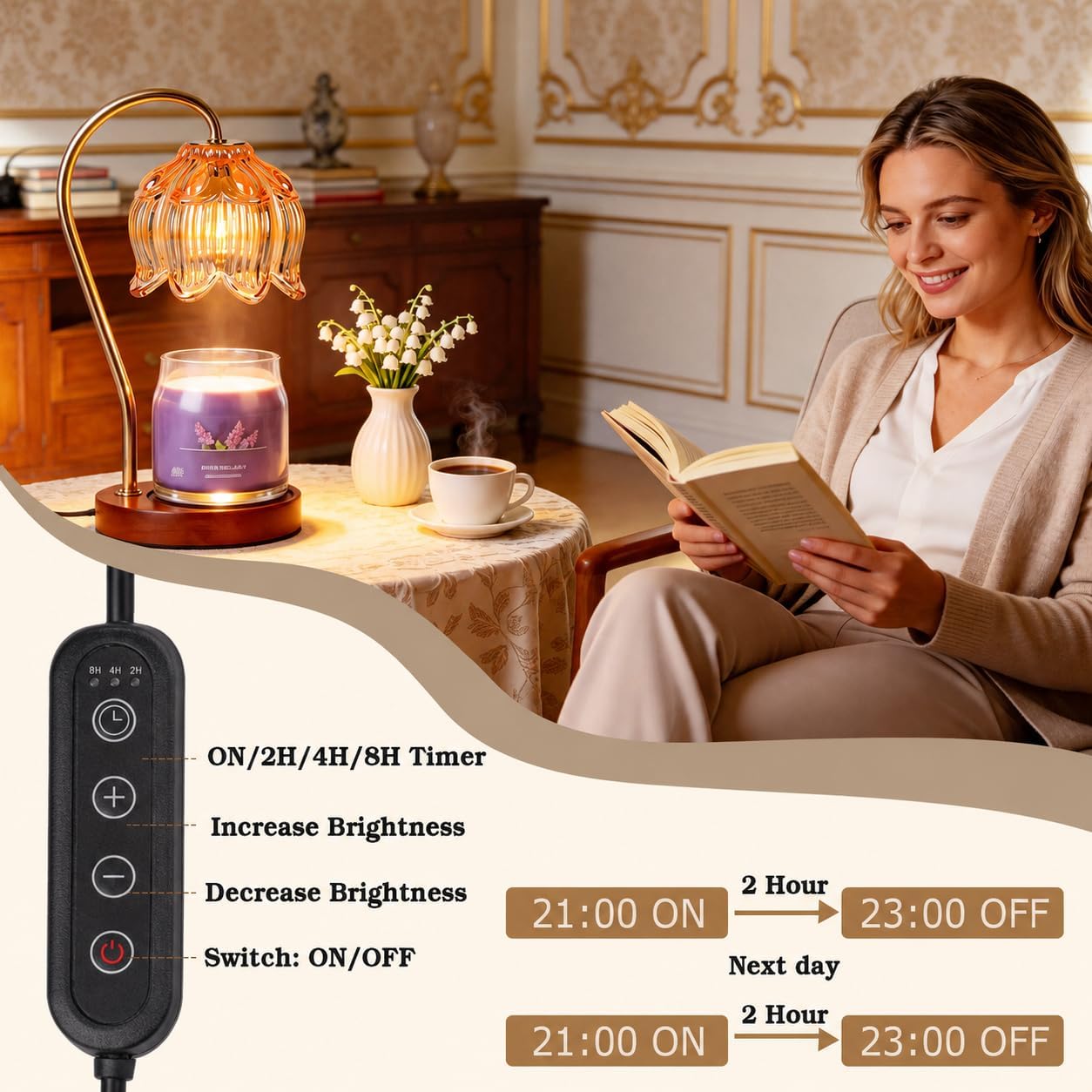 Thumbnail 4 de Funistree Flower Candle Warmer 8-hour 🕯