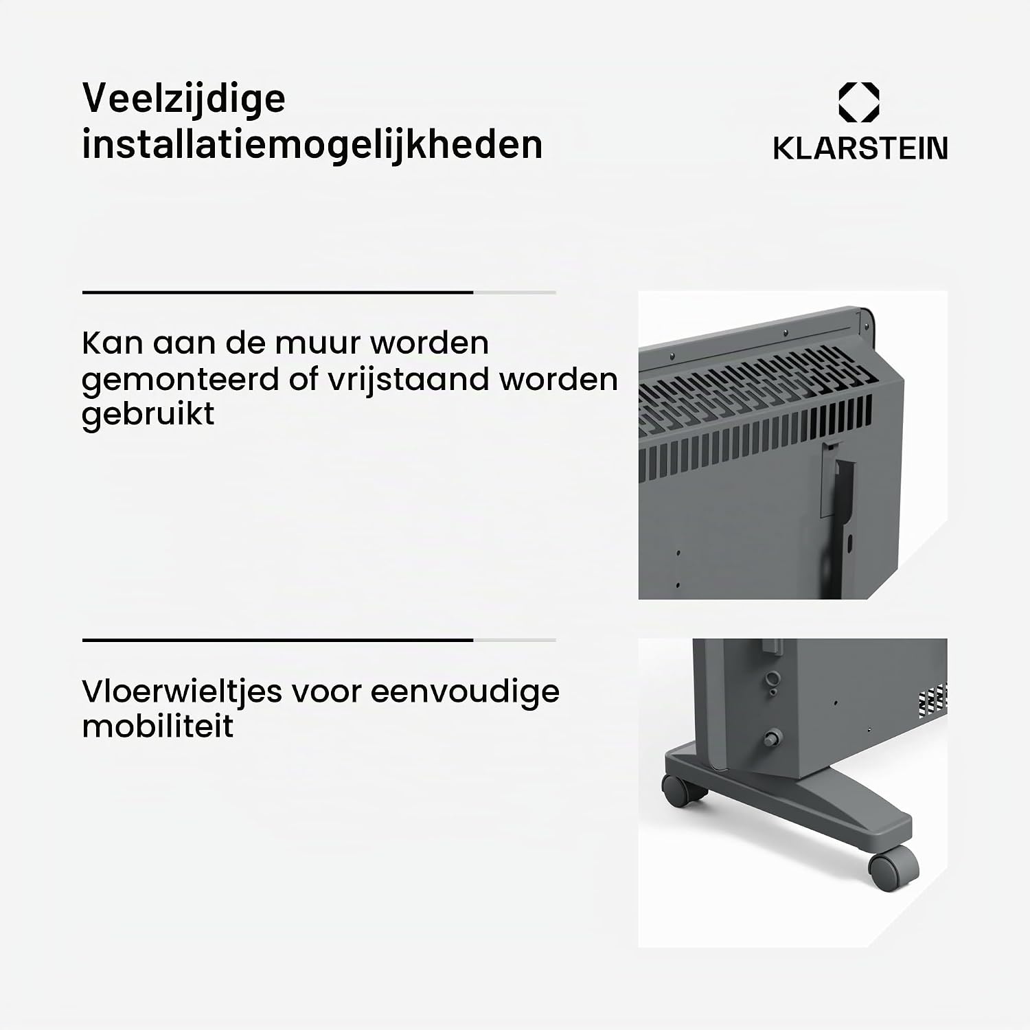 Detalle de KLARSTEIN Bansin Smart convectorkachel 1500 W met appbediening