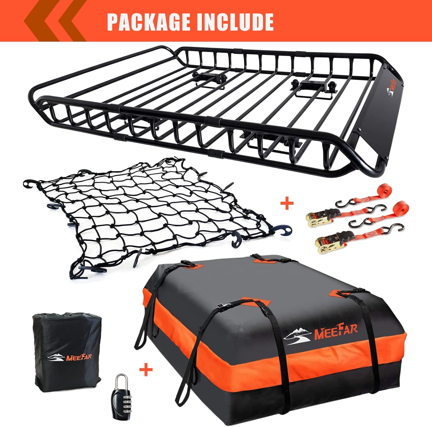Detalle 2 de MeeFar Roof Cargo Basket 51" x 36" 200 lb