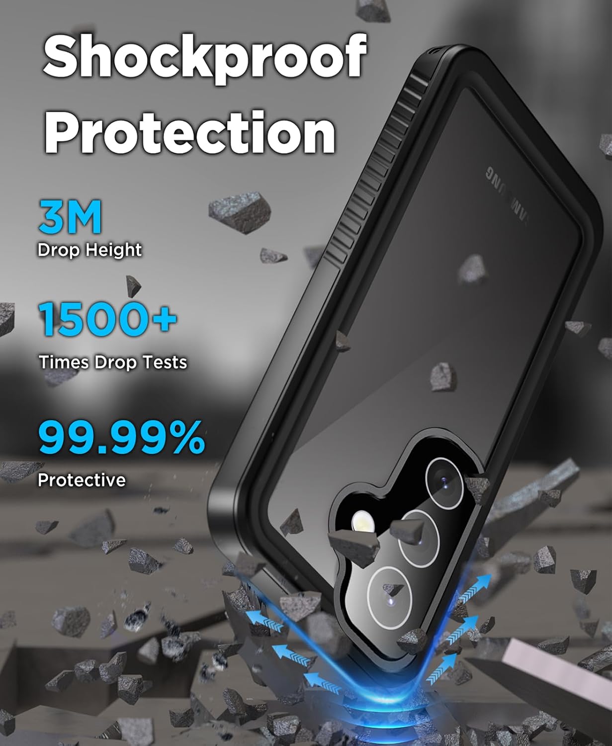 Detalle 2 de Beeasy Samsung S25 waterproof 360° case 6.2"