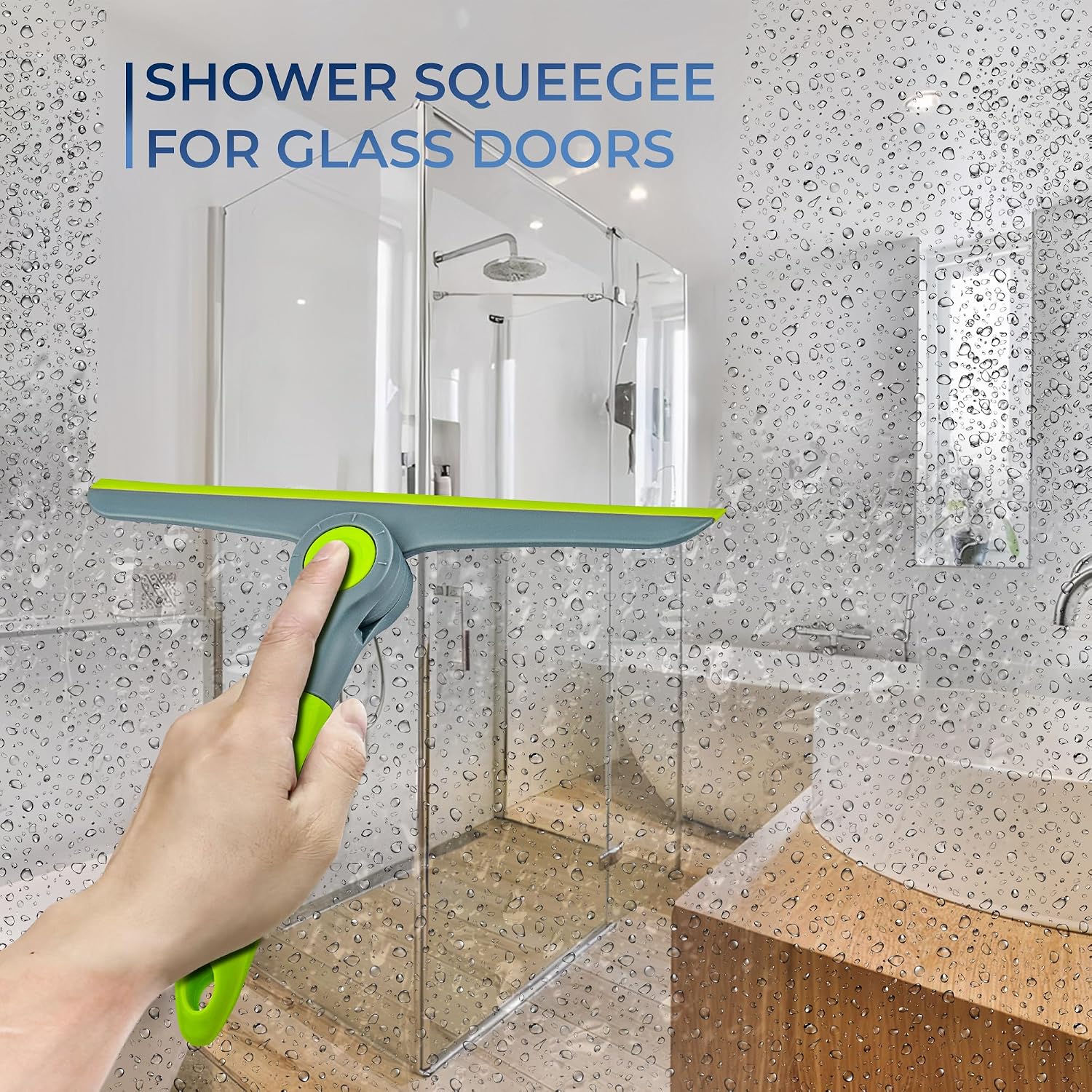 Thumbnail 3 de DSV Standard 10-Inch Heavy Duty Window Squeegee – Green/Gray, Handheld Multi-Surface Cleaning Tool