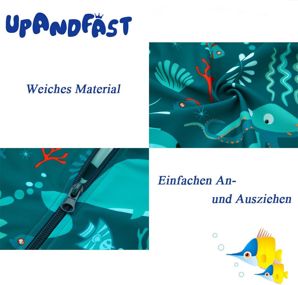 Thumbnail 6 de upandfast Baby Badeanzug mit Schrägem Reißverschluss – UPF 50+ für Baby Junge und Mädchen