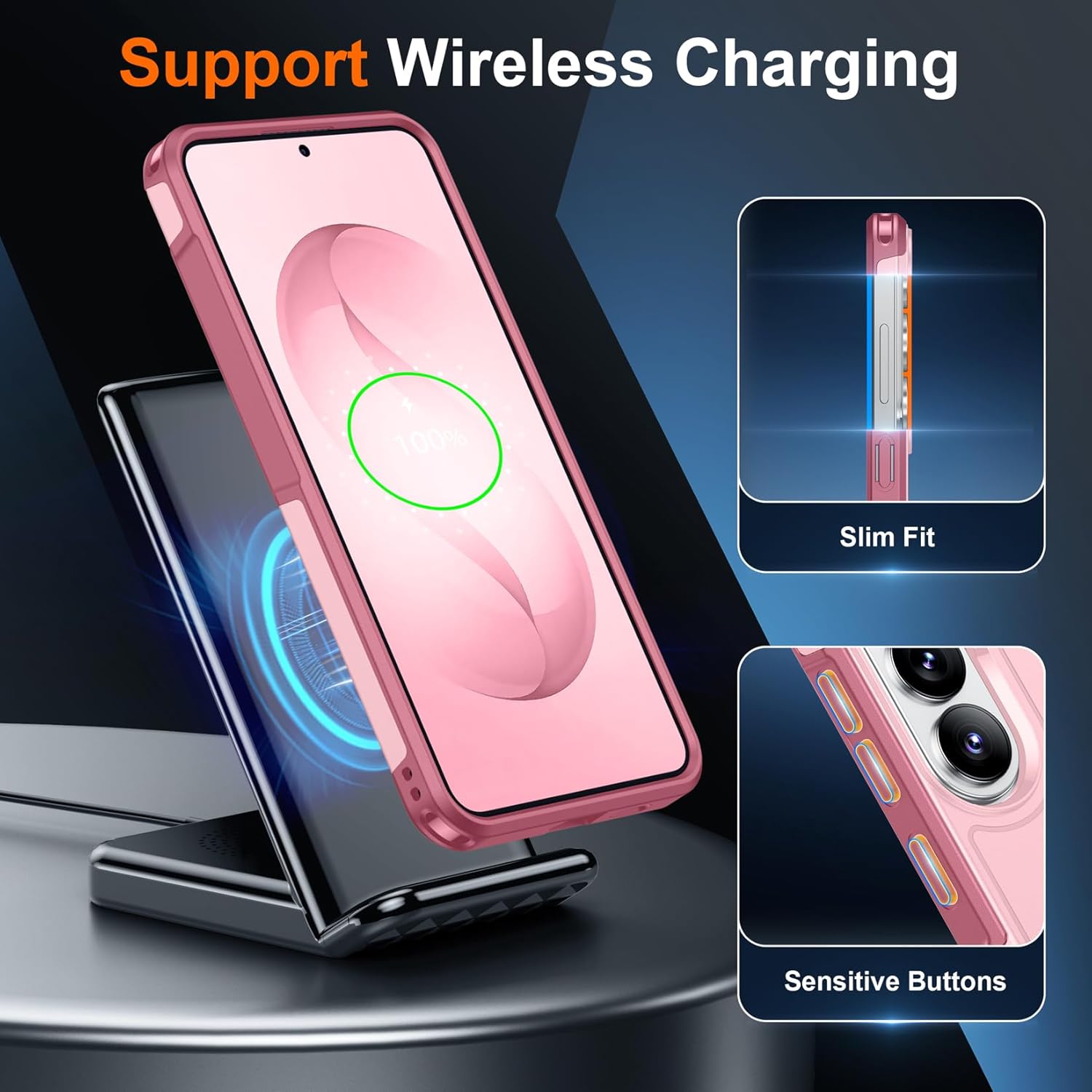 Thumbnail 5 de SPIDERCASE Heavy-Duty Case for Samsung Galaxy S26 Plus (Light Pink) — 2-Pack with Tempered Glass Screen Protector and Camera Lens Protector