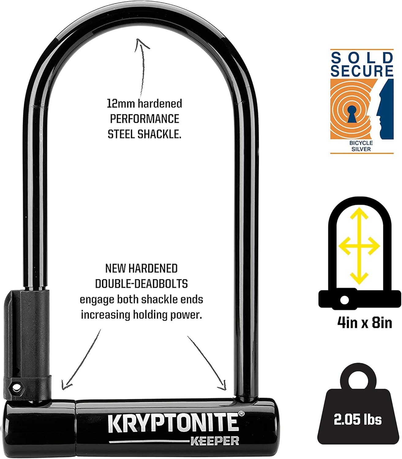 Thumbnail 1 de Kryptonite Keeper Bike U-Lock Standard with 12mm shackle and security cable