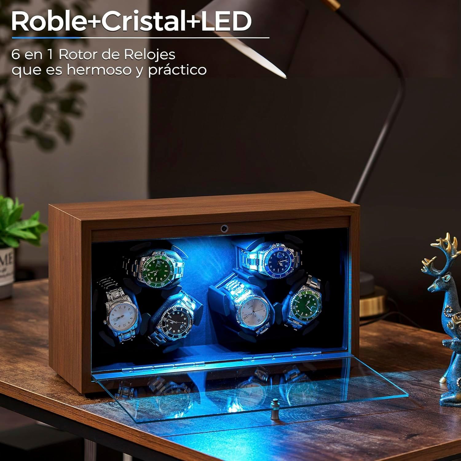 Thumbnail 1 de ANWBROAD Caja Enrolladora para 6 Relojes con LED y Motor