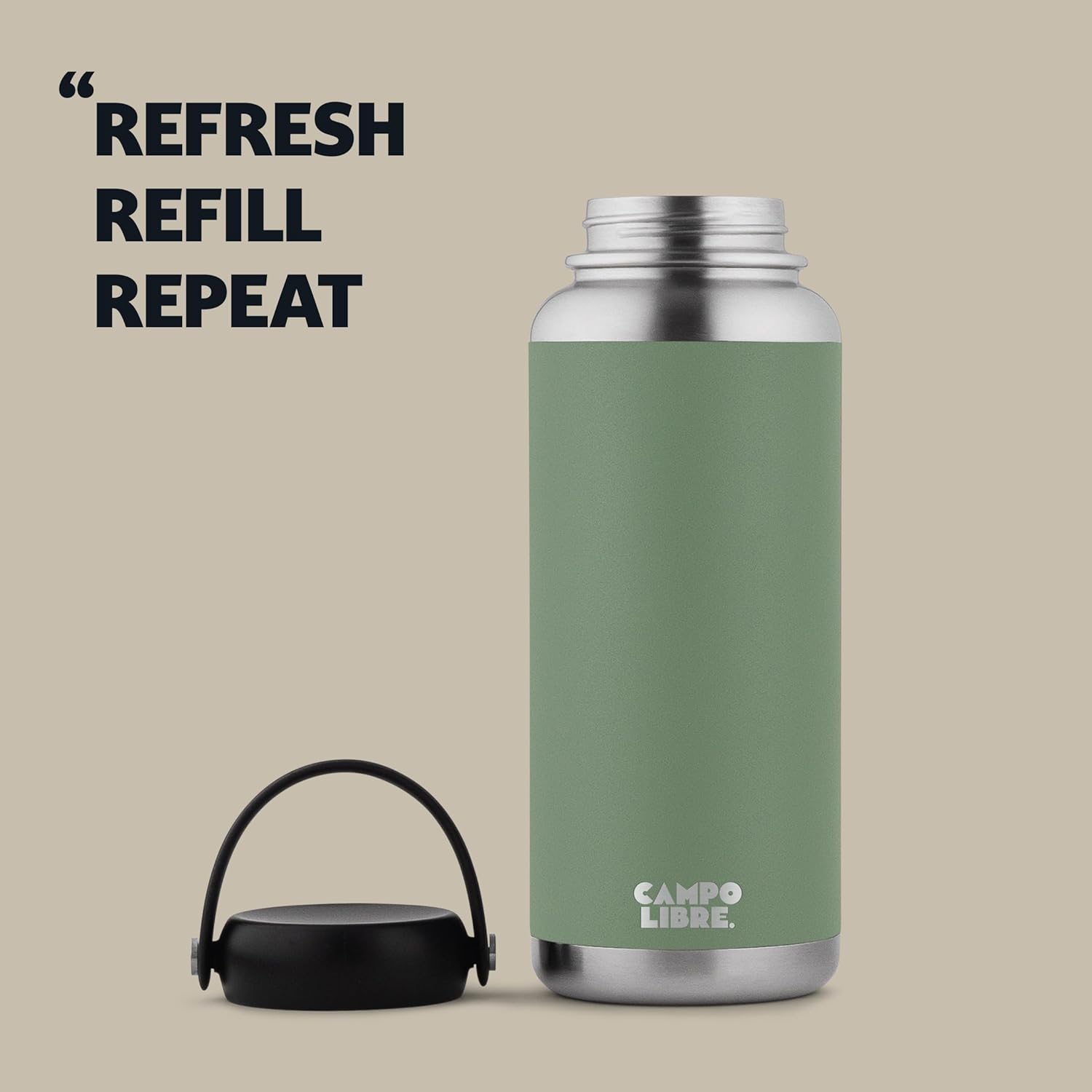 Thumbnail 1 de Campo Libre Umberto Premium Edelstahl Thermoskanne/Trinkflasche – 1 l, 12h heiß & 12h kalt, auslaufsicher