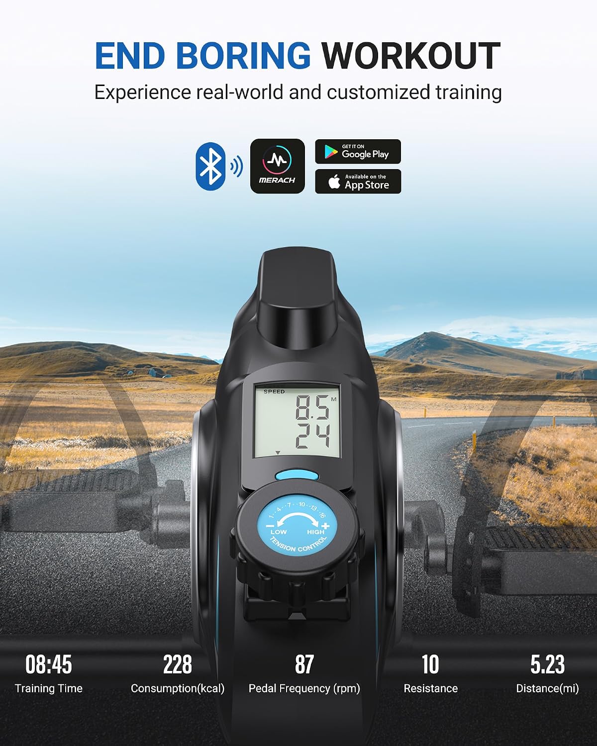 Thumbnail 4 de MERACH MR-S04 Under-Desk Pedal Exerciser with Magnetic Resistance and App