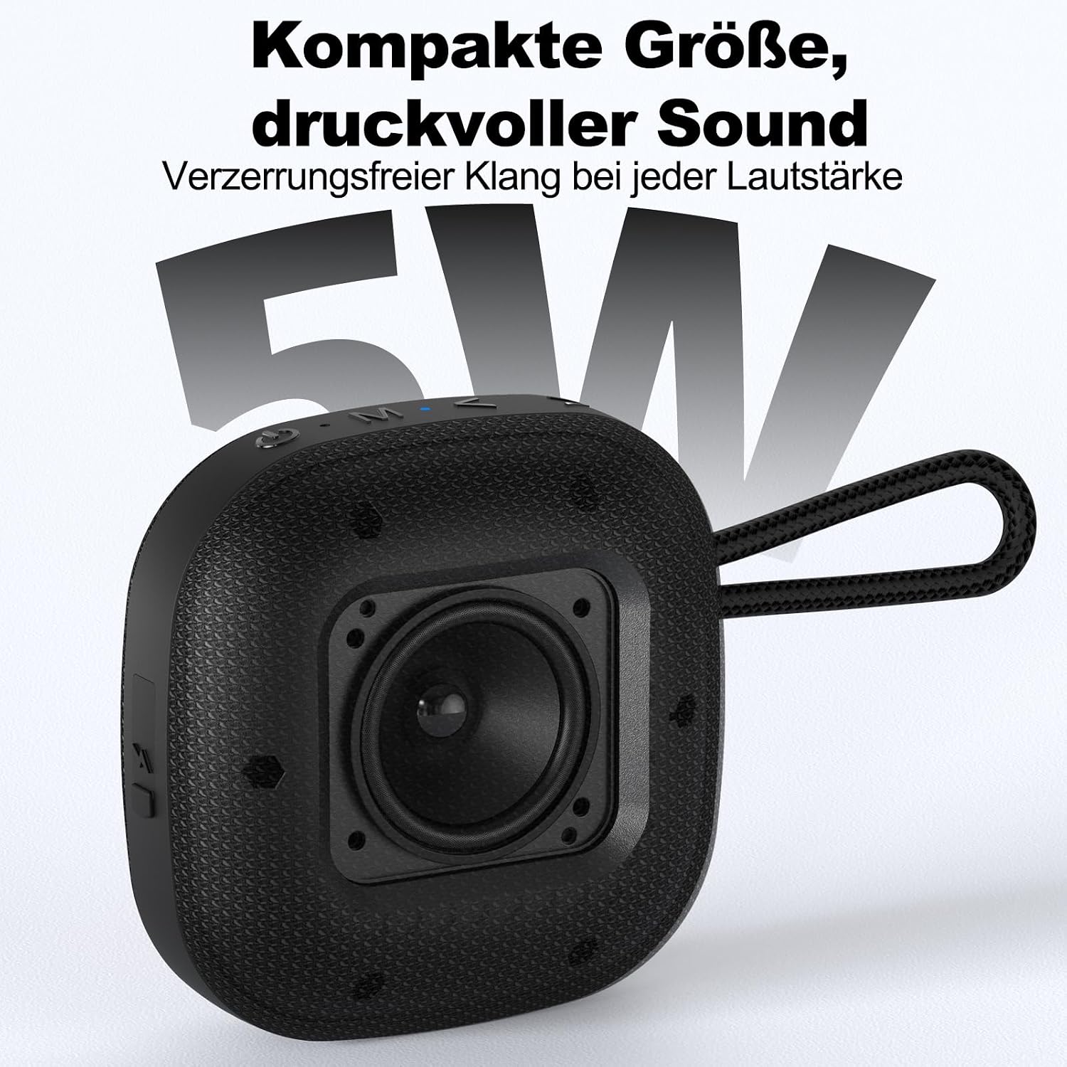 Detalle de Bobtot Bluetooth Lautsprecher (IPX7, kabellos tragbar, 16 Std. Akkulaufzeit) – Mini für Reisen & Sport, Schwarz