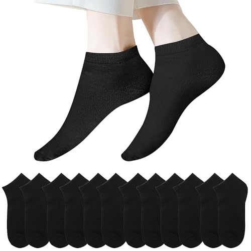 Detalle de Lakpoau Chaussettes Homme 43-46 – Lot de 12 Paires Courts Sport Invisibles Noir