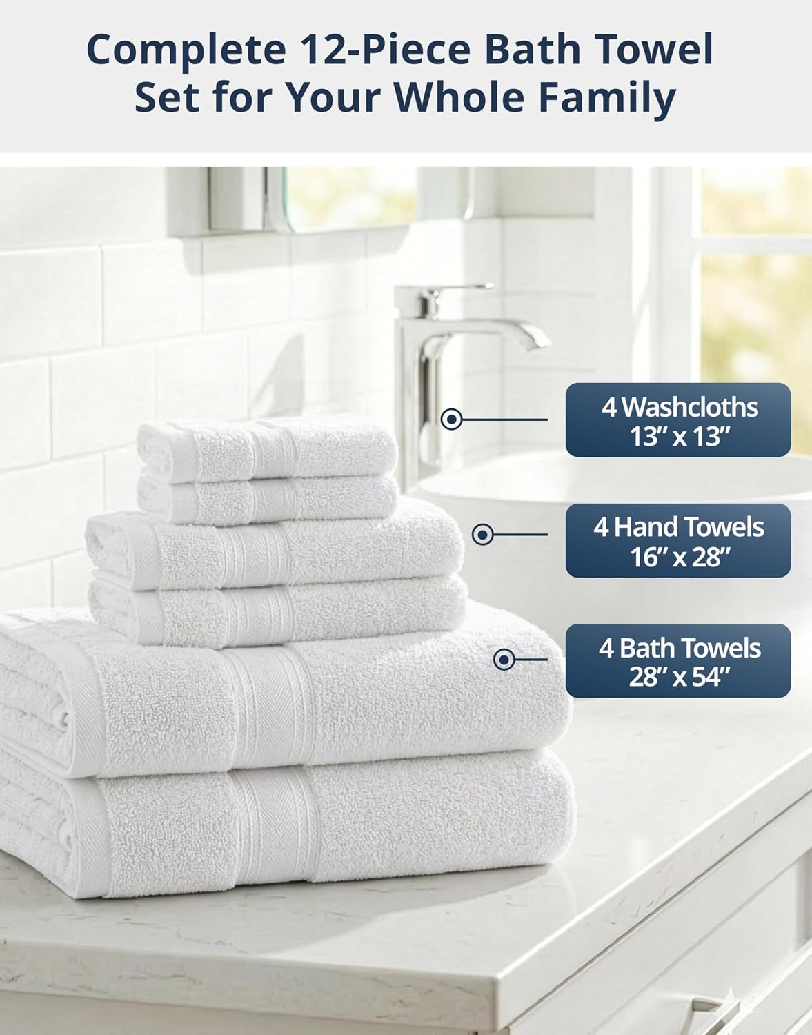 Detalle 2 de LANE LINEN Bath Towel Set 550 GSM