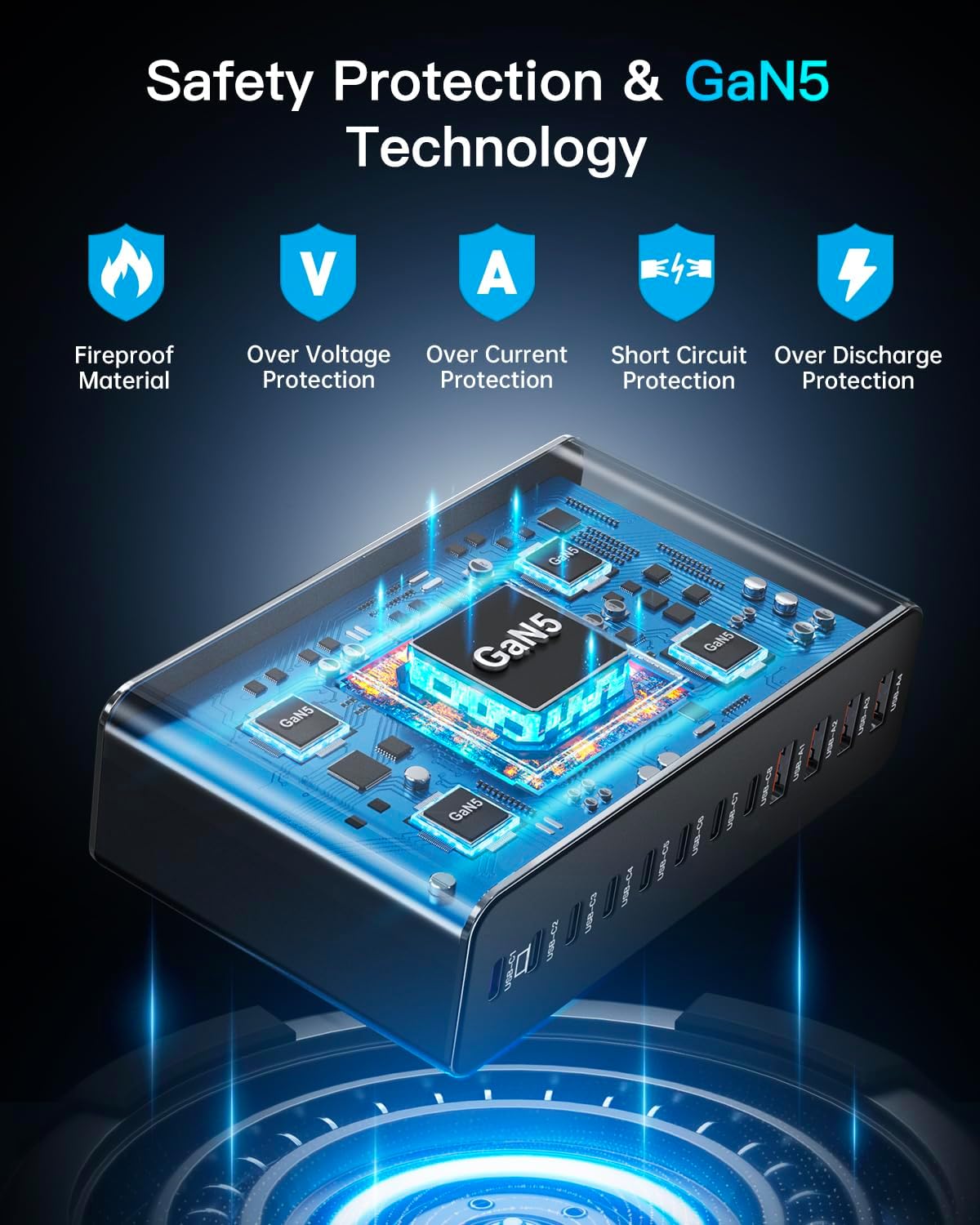 Thumbnail 5 de Aluminum Alloy 380W Charging Station 12-Port USB-C Charger