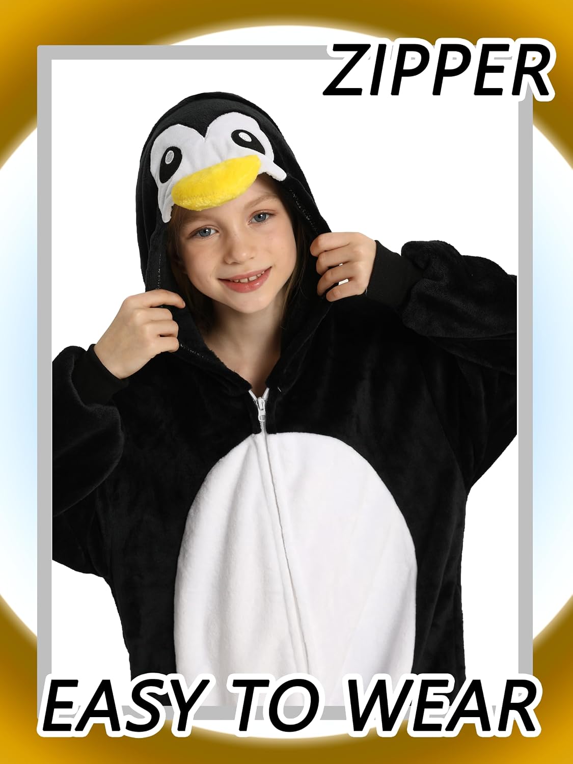 Detalle de LONULAIN Kids Animal Onesie Pajamas in Flannel