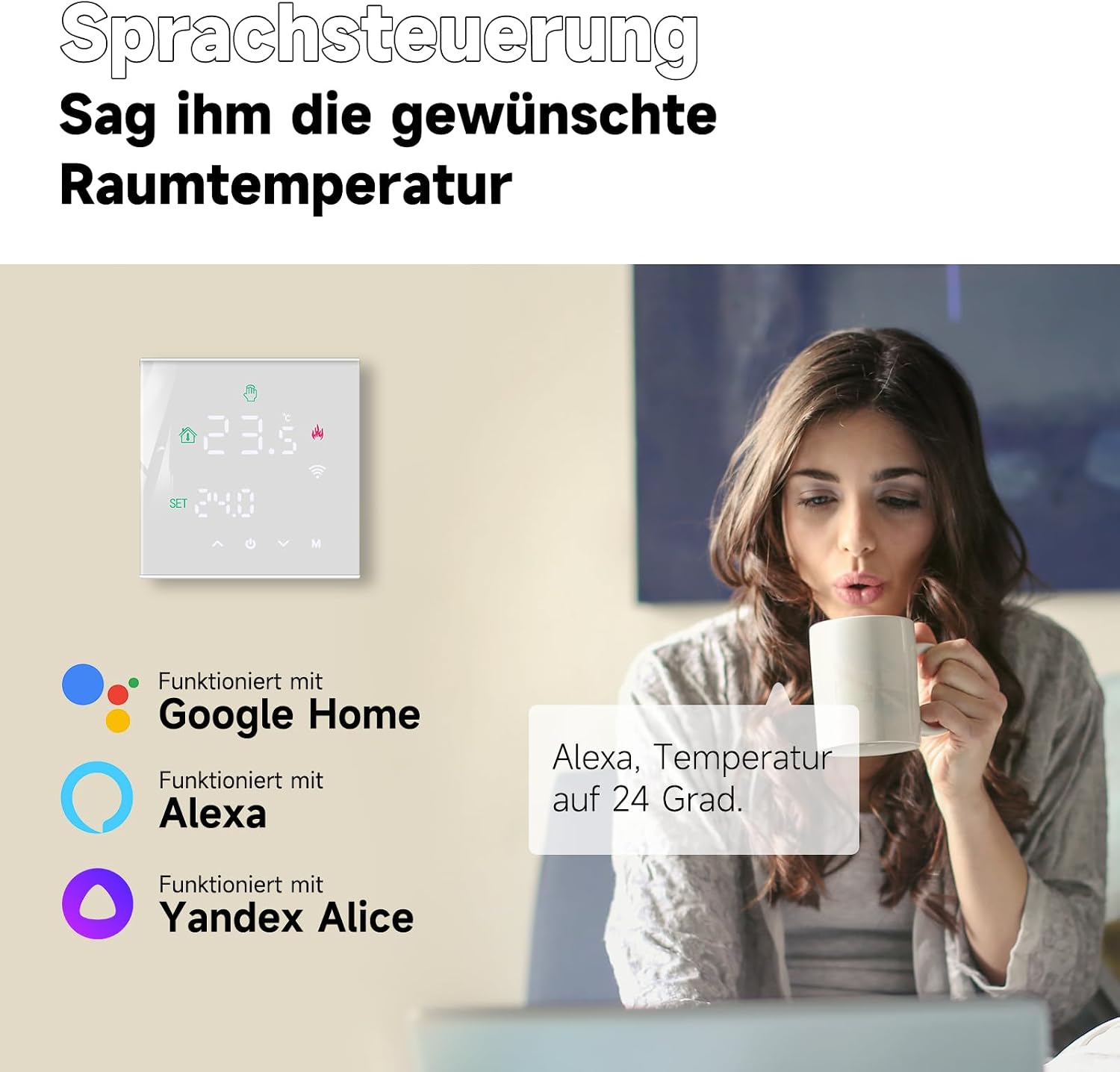 Detalle 2 de Beok Thermostat Fußbodenheizung Smart WLAN