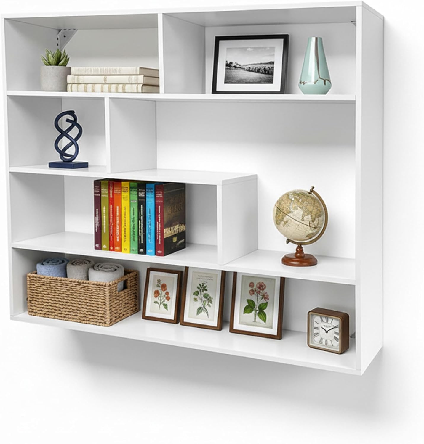 Thumbnail 5 de Baroni Home Libreria a zig zag moderna verticale 24x70x191 cm, 6 ripiani (bianco)
