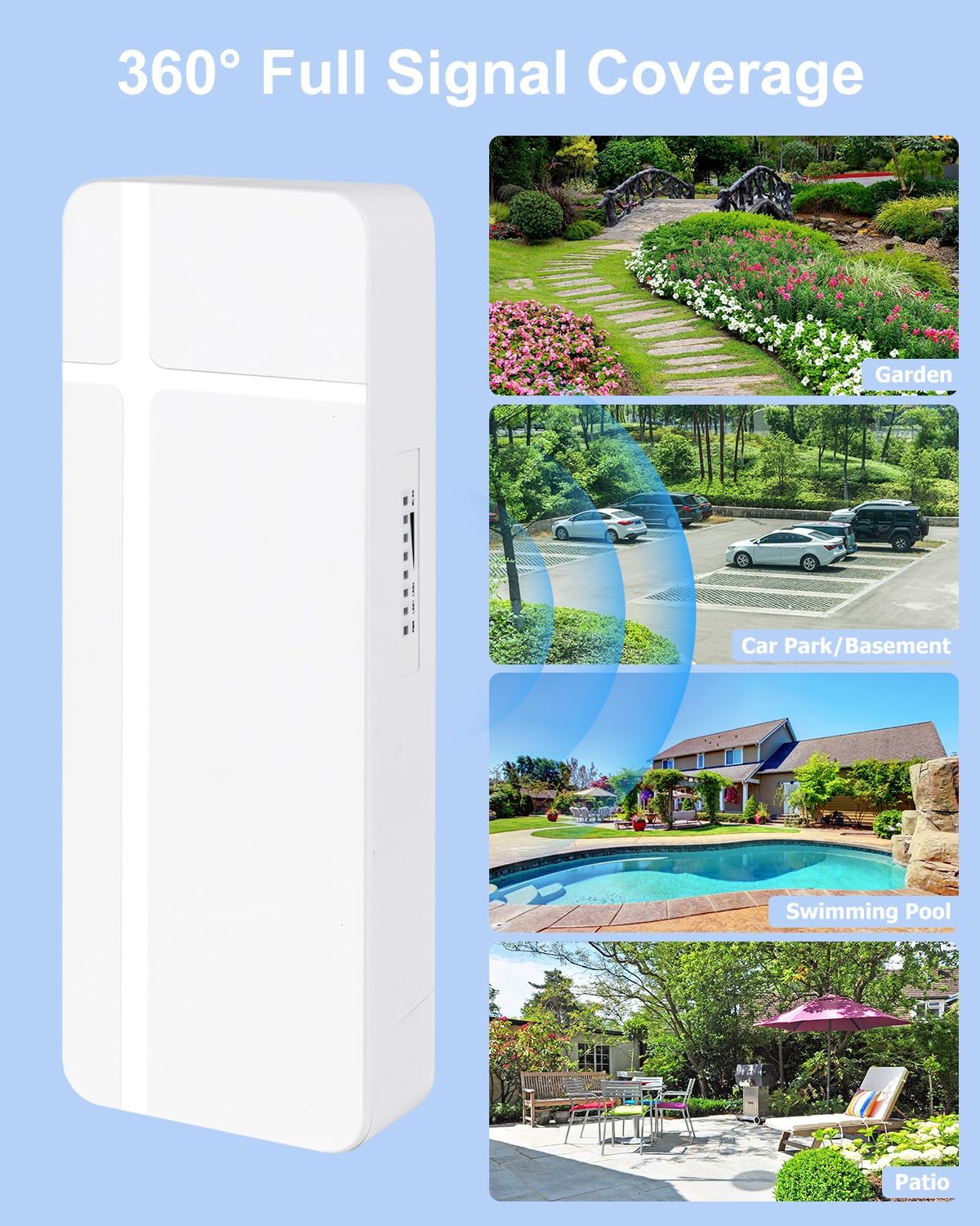Thumbnail 3 de MEETOWN Amplificateur WiFi extérieur 1200 Mbit/s (Outdoor) avec mode Repeater/AP