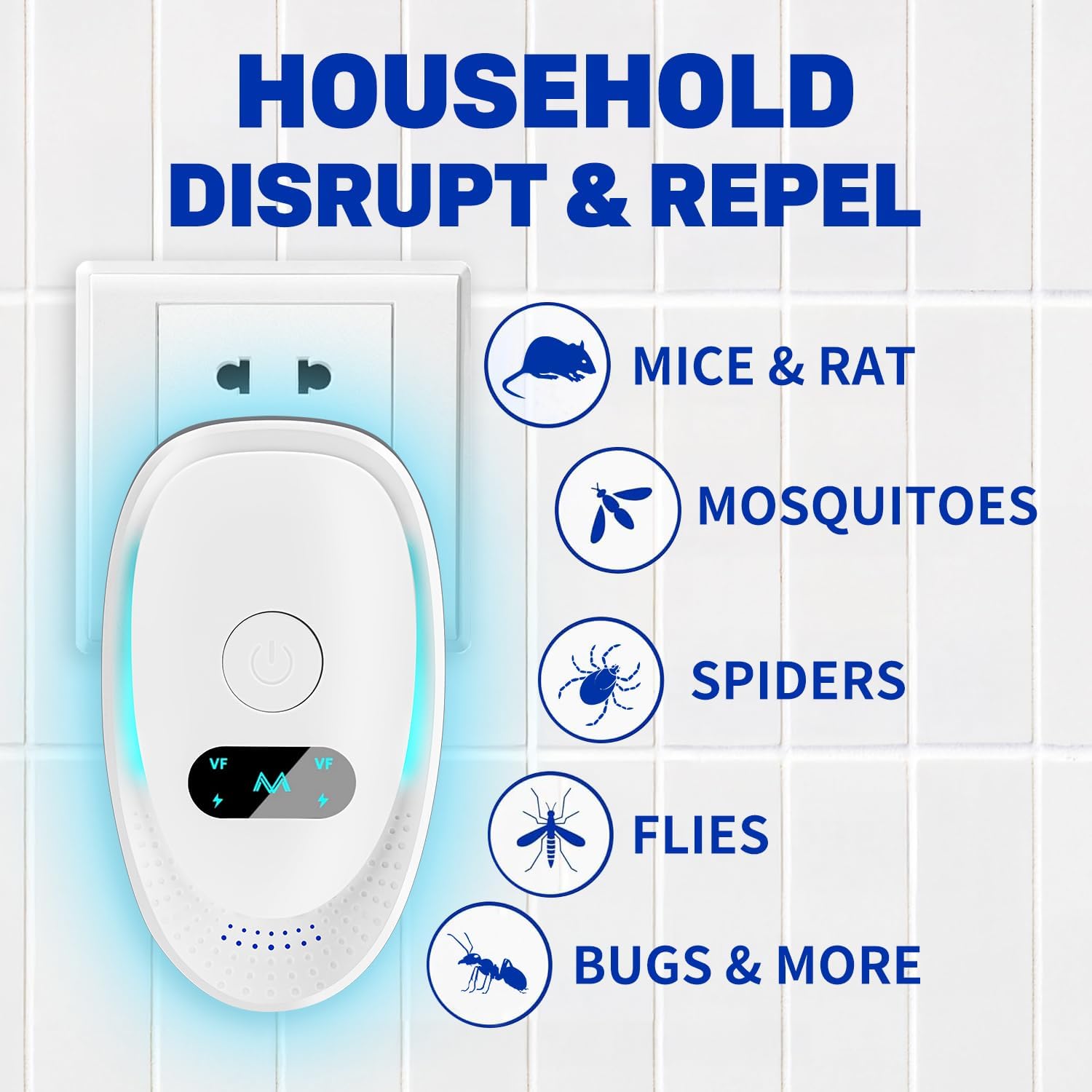 Thumbnail 2 de Padonco Ultrasonic Pest Repeller Plug In – 4 Pack for Home, Garage & Attic
