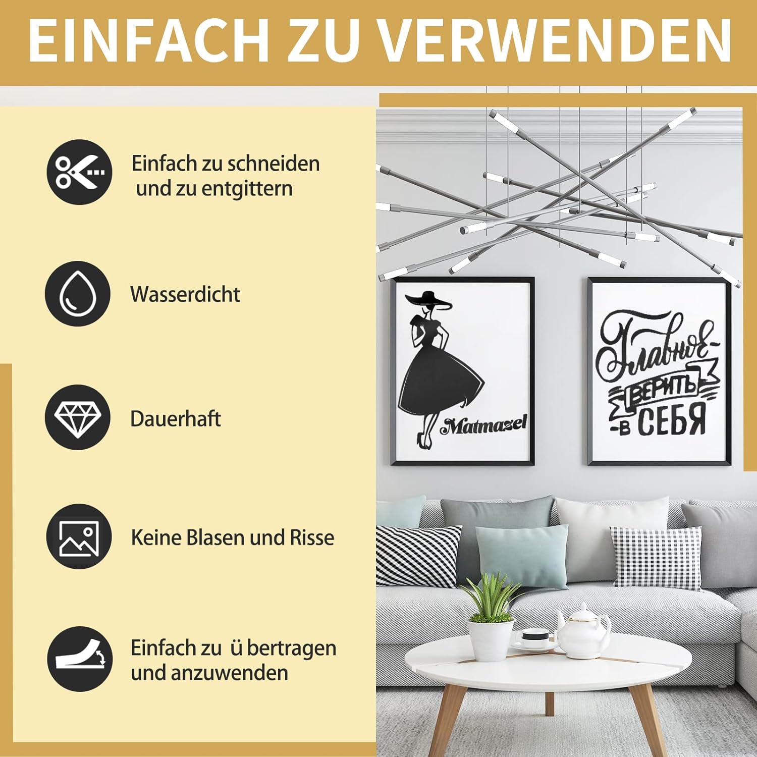 Thumbnail 2 de Prime Vinyl Plotterfolie 30,5 cm x 335,5 cm matt schwarz mit PET-Rückseite – permanente Vinylrolle für Silhouette & mehr