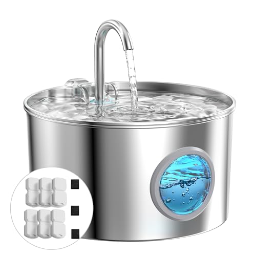Detalle de Fuente para Gatos GIOTOHUN Acero Inoxidable 2.2L: bebedero automático, silencioso y fácil de limpiar