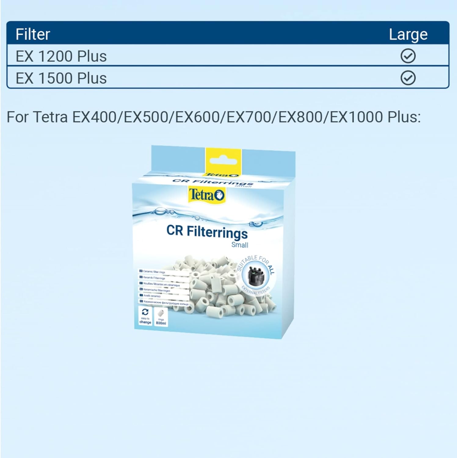 Detalle de Tetra 241183 CR Bagues de filtration en céramique 2500 ml – pour filtres externes Tetra EX