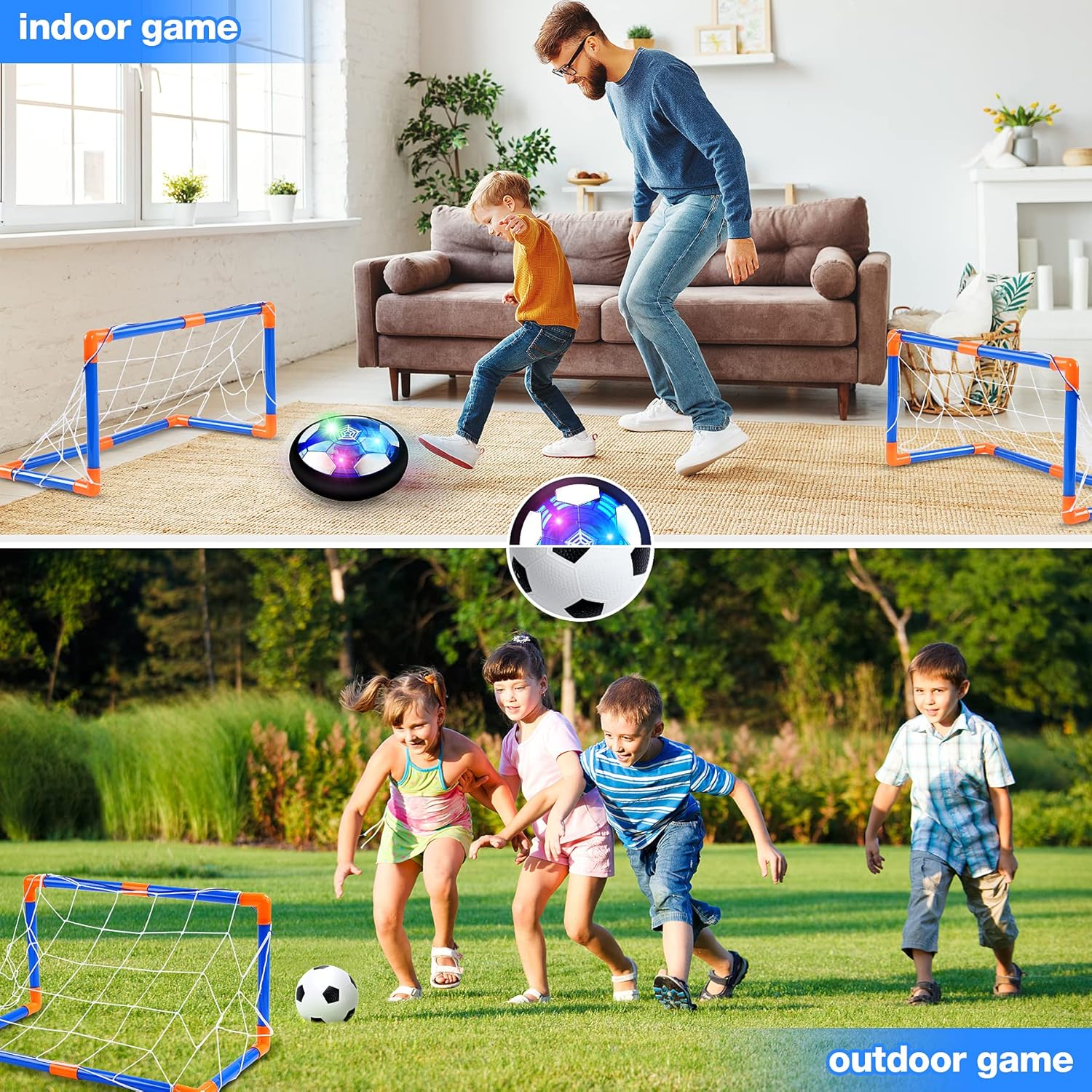 Detalle de Lenbest Fußball‑Set für Kinder mit Air Power Ball – Indoor & Outdoor Spielspaß