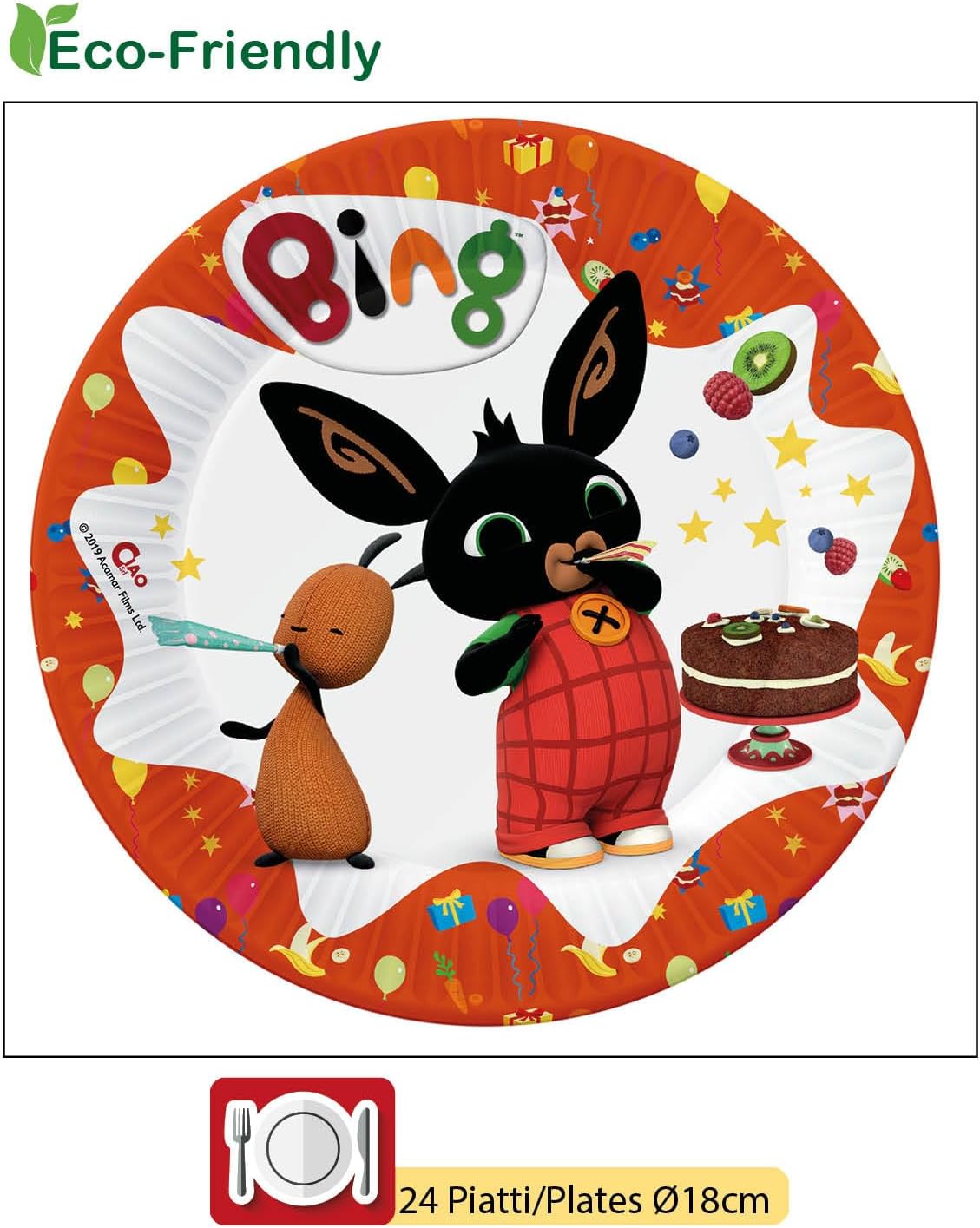 Detalle de Ciao Y5017 – papierowy zestaw imprezowy Bing dla 24 osób, 112 elementów