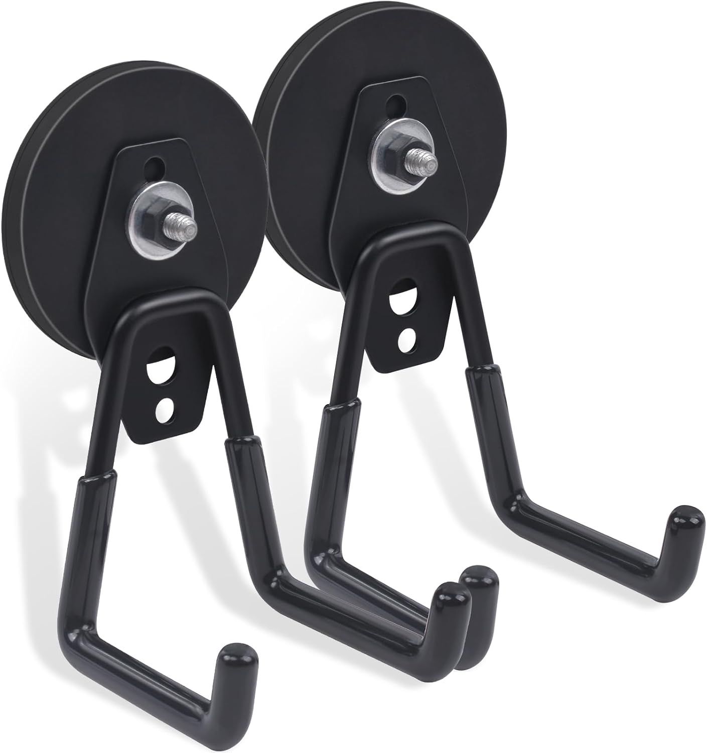 Detalle de MAGXCENE BJCG66BLA-2 Magnetic Hooks, 2-Pack, Rubber-Coated 2.59-Inch Base
