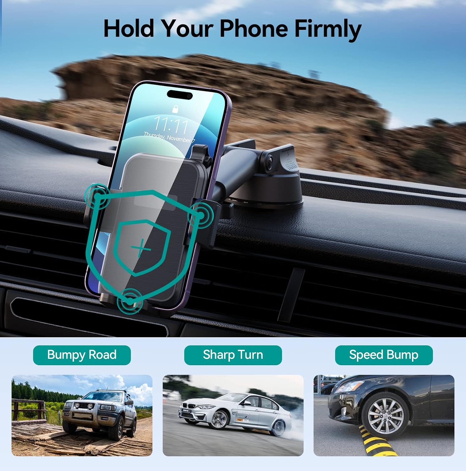 Thumbnail 6 de DOLYOFG Car Phone Holder Mount 3-in-1