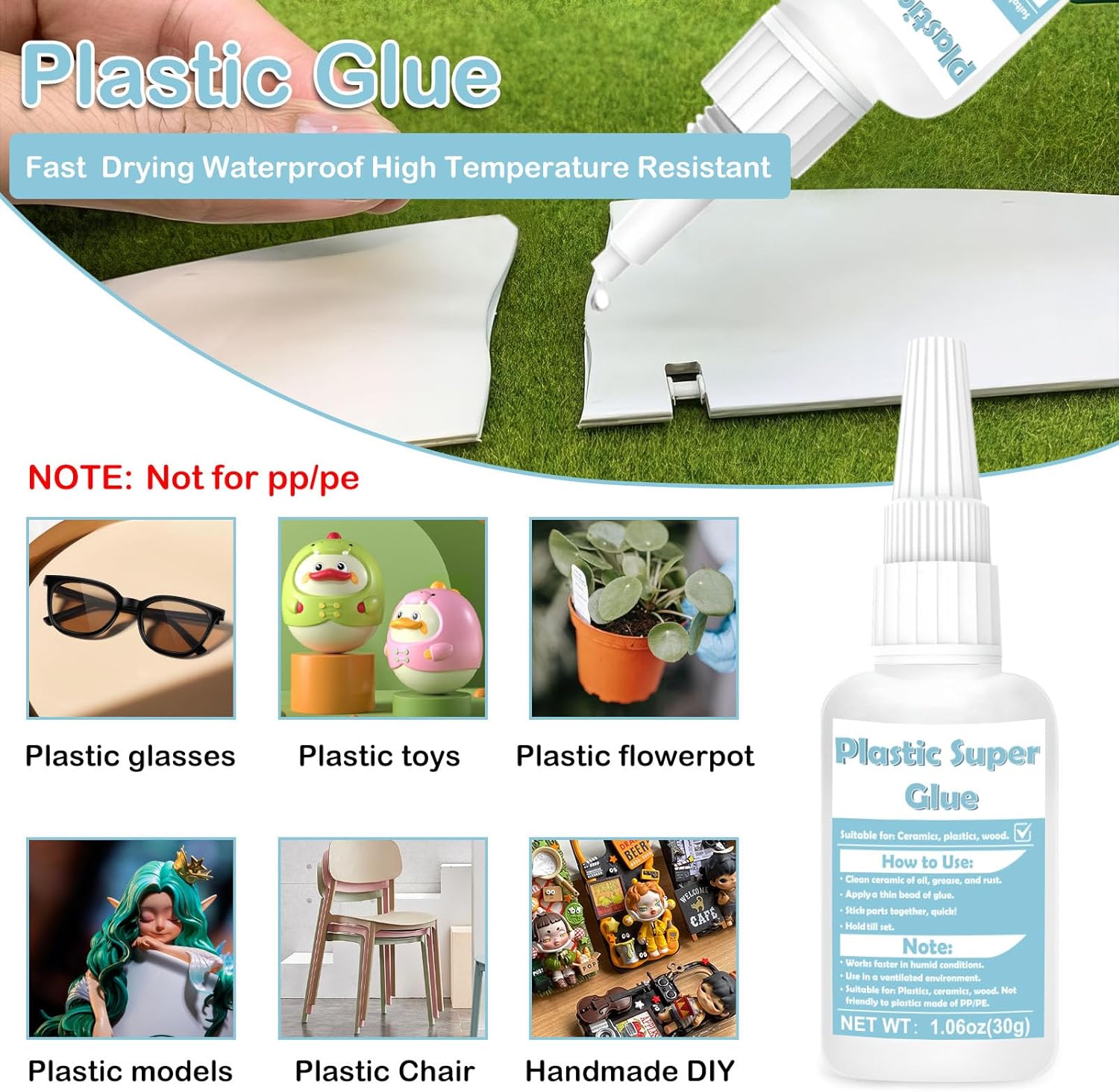 Thumbnail 6 de WAN2TLK Colle Plastique Extra Forte, 60 g – Collage rapide et polyvalent pour plastiques, céramique et bois