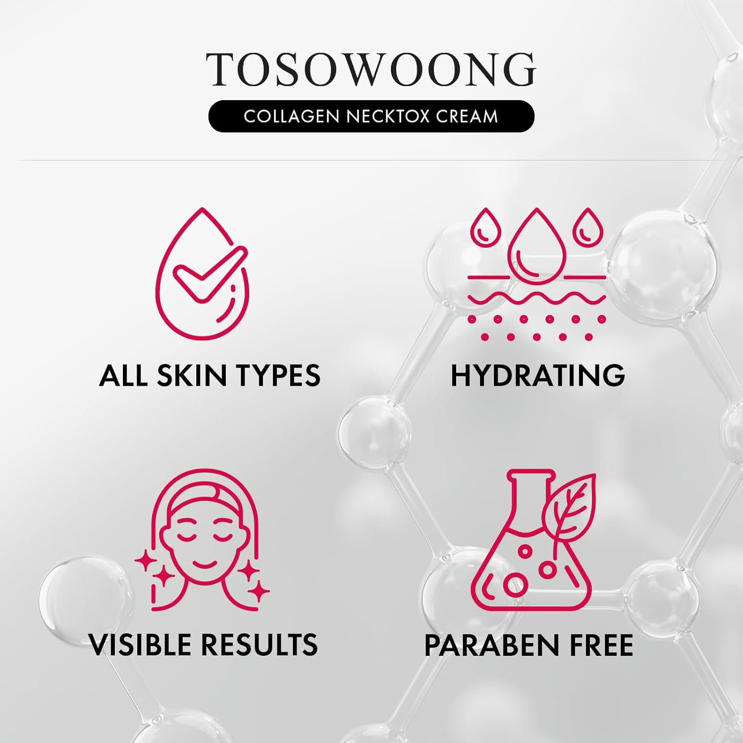 Thumbnail 5 de TOSOWOONG Collagen Necktox crema rassodante per collo con collagene e acido ialuronico, 50 ml