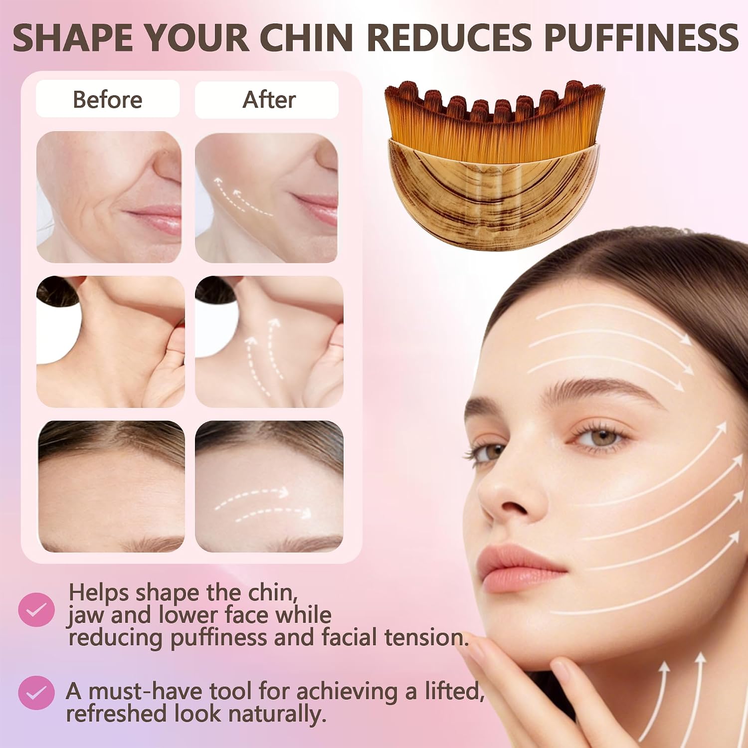 Thumbnail 2 de Lymphatic Contour Face Brush (2-PCS): Super Soft Manual Lymphatic Drainage Massager for Sculpting, Fatigue Relief, and Puffiness Reduction