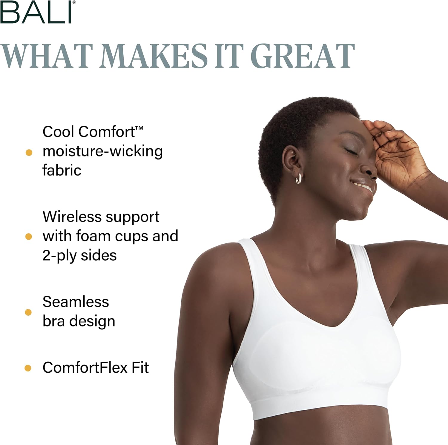 Thumbnail 1 de Bali Women's Comfort Revolution Wireless Bra – Full Coverage, Seamless, Targeted Shaping