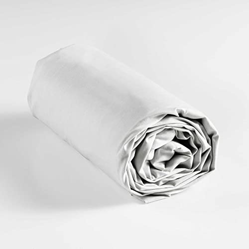 Detalle de Drap housse Lina Blanc 90 x 190 cm – 100% coton par Douceur d'Intérieur