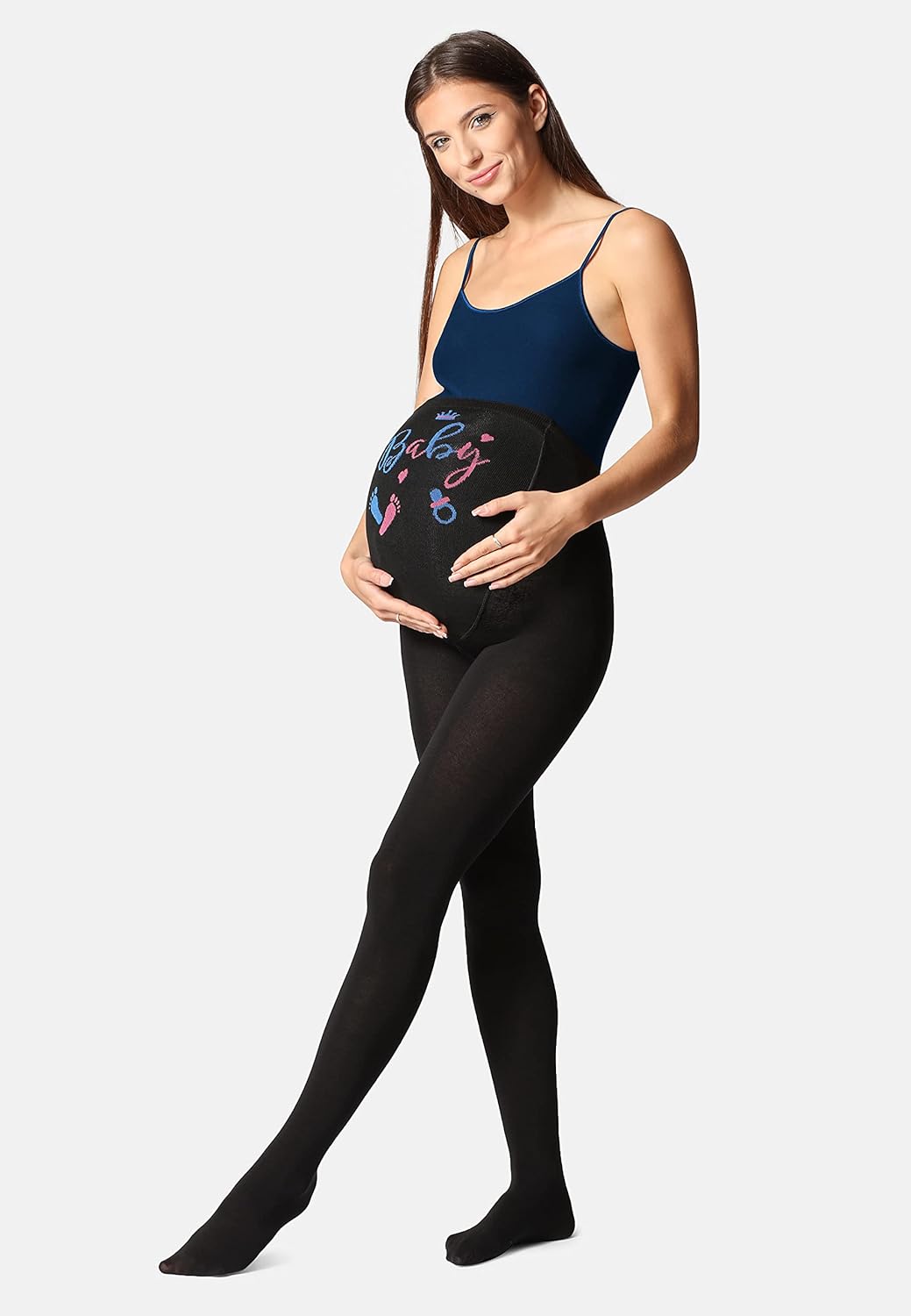 Thumbnail 2 de Be Mammy Collant Premaman Donna 150 DEN BE-1122: calore e sostegno per la gravidanza con design neonato