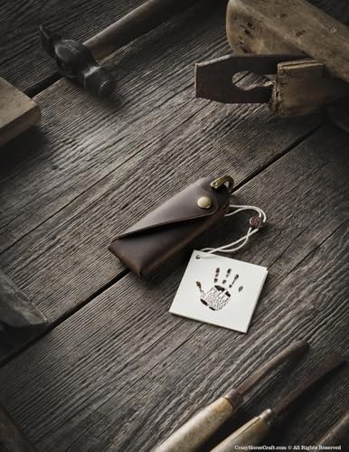Detalle de Crazy Horse Craft Schlüsselanhänger Leder – Schlüsseletui Organizer Halter
