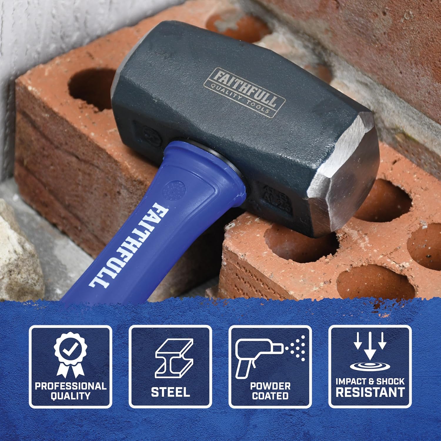 Thumbnail 4 de Faithfull FiGLass martello a testa quadra 4 lb per scalpelli e demolizioni